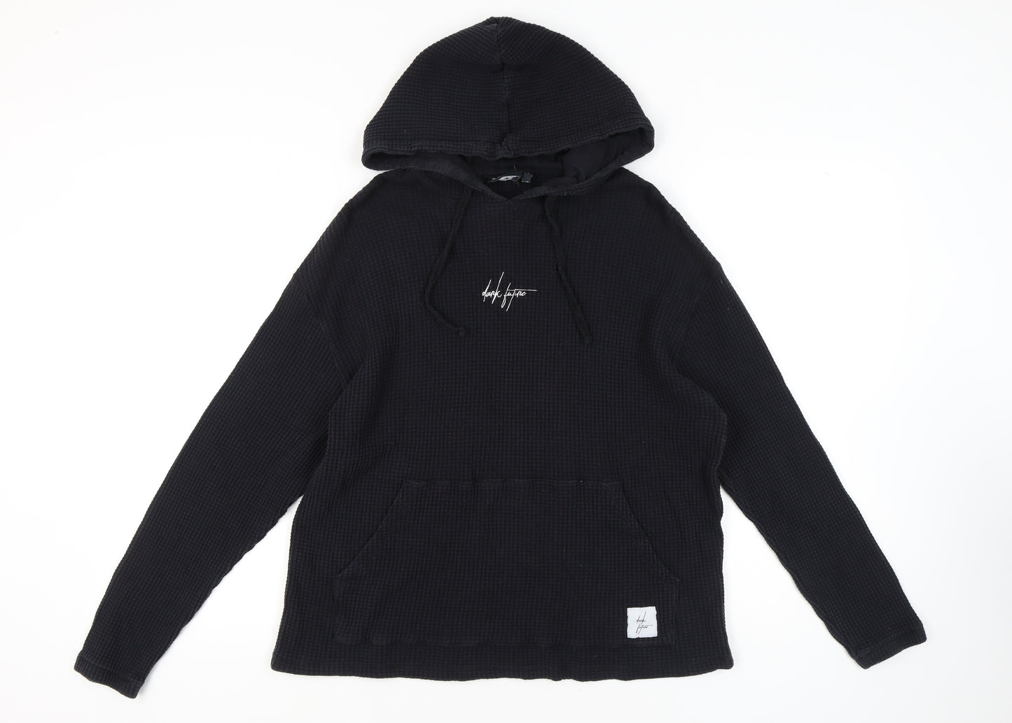 ASOS DESIGN Men's Black Knit Hoodie, S, with Logo