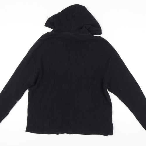 ASOS DESIGN Men's Black Knit Hoodie, S, with Logo
