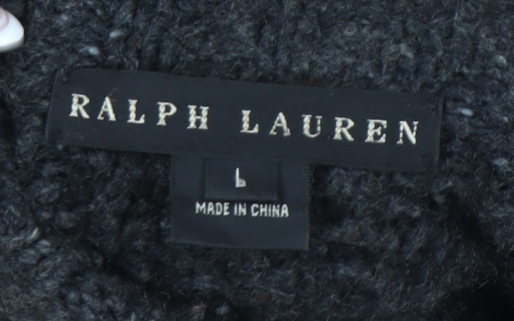 Ralph Lauren Women's Black Cashmere Cardigan, L