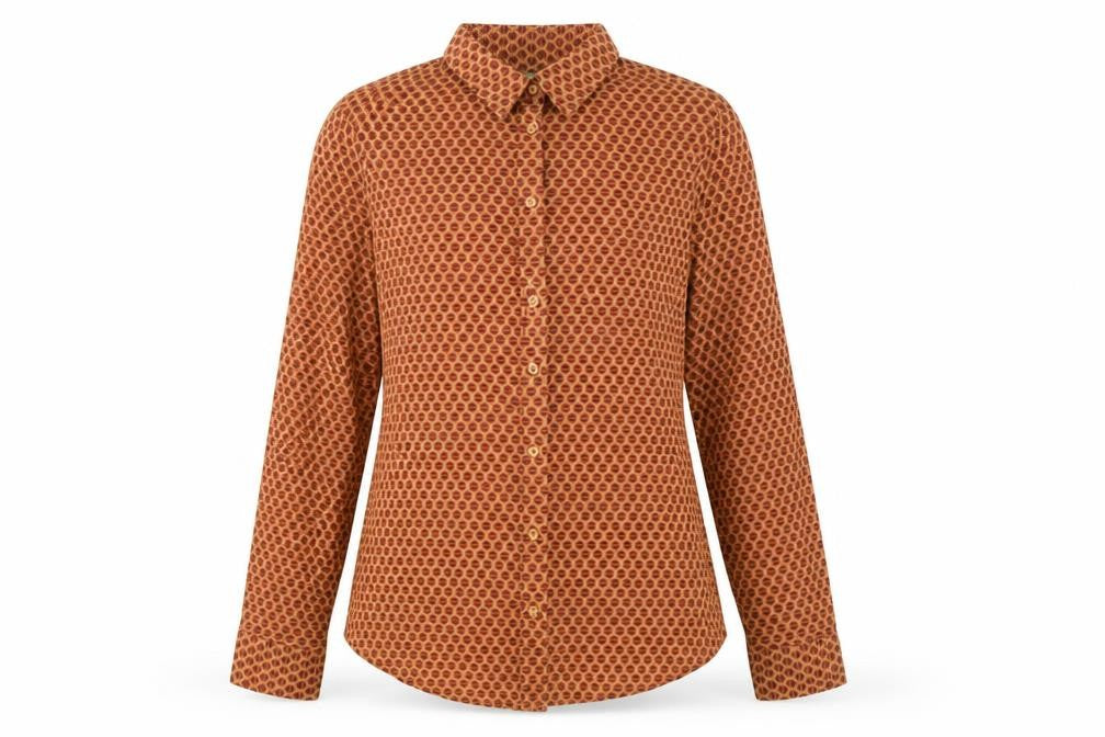 United Colors of Benetton Women's Brown Geometric Shirt Size 12
