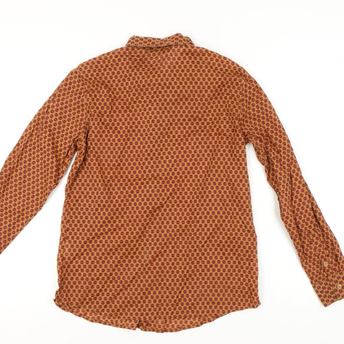 United Colors of Benetton Women's Brown Geometric Shirt Size 12
