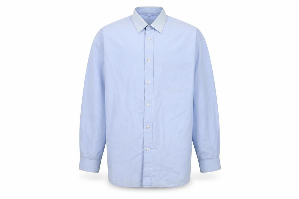 Front view of Van Heusen Men's Blue Long Sleeve Shirt, size 18