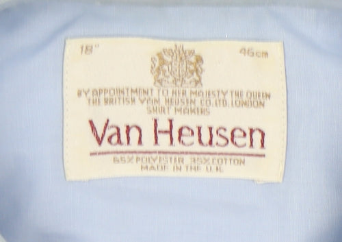 Van Heusen Men's Blue Long Sleeve Shirt, Size 18