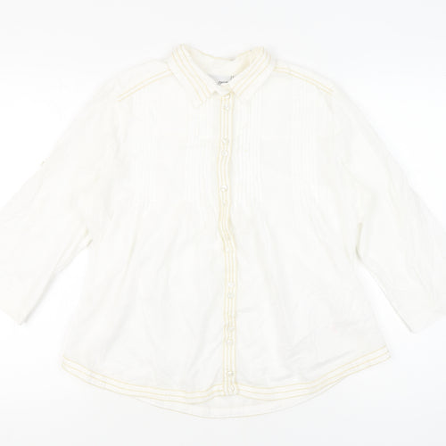 Next Women's White Button-Up Shirt Size 14