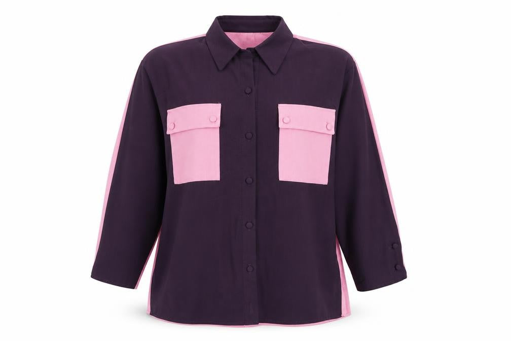 Front view of ASOS Women's Multicoloured Button-Up Shirt UK 12