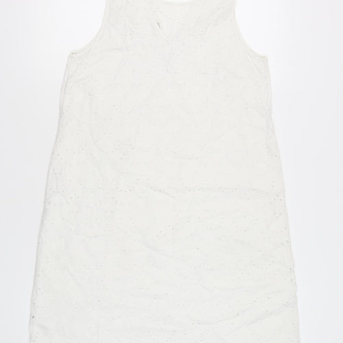 GAP Women's White Sleeveless Dress Size M