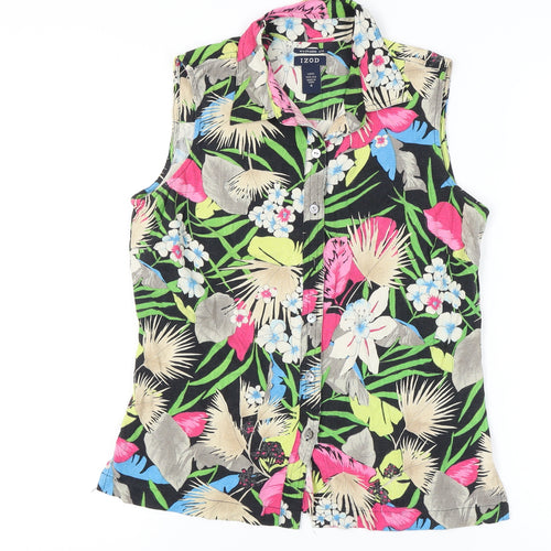IZOD Women's Multicoloured Floral Sleeveless Blouse, Size S