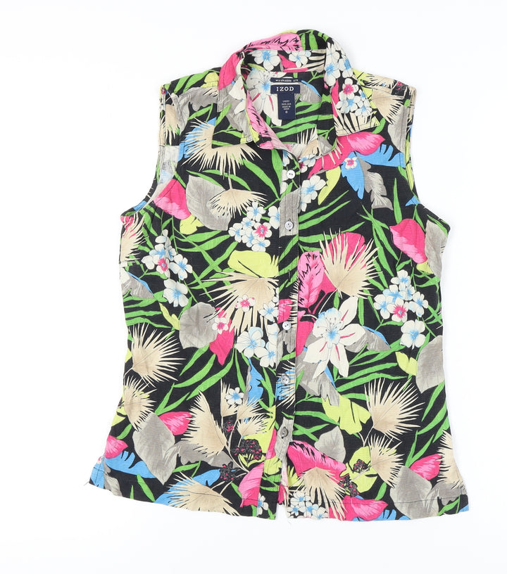 IZOD Women's Multicoloured Floral Sleeveless Blouse, Size S
