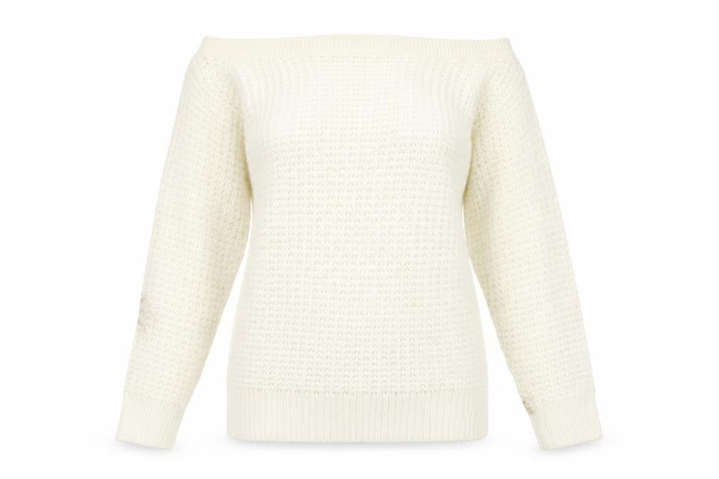Front view of boohoo Women's White Knit Jumper, size S