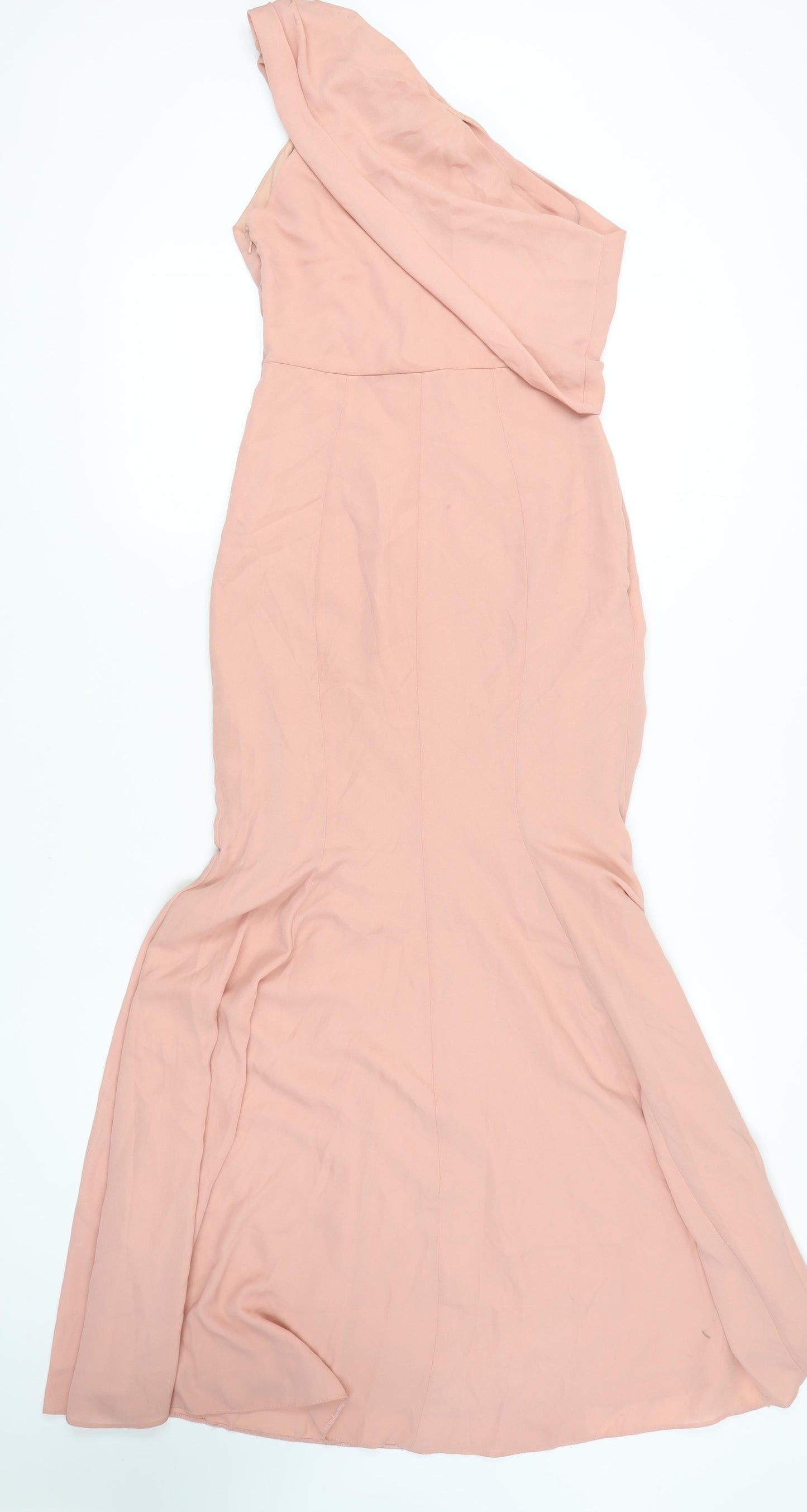 ASOS Design Pink One Shoulder Mermaid Dress Size 8