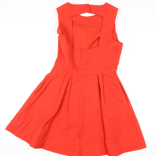 Jack Wills Women's Red Fit & Flare Dress Size 10