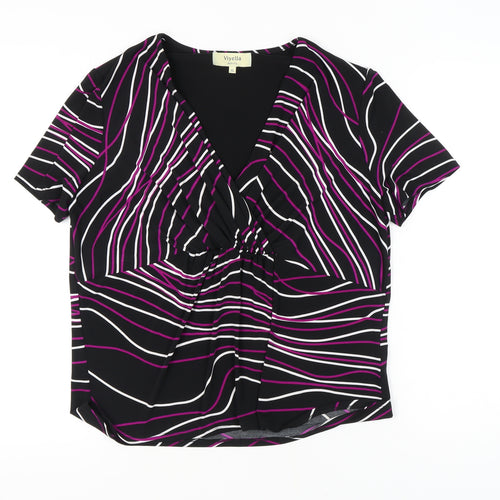 Viyella Women's XL Short Sleeve Striped Top