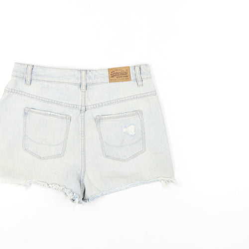 Superdry Women's Blue Cut-Off Denim Shorts, Size 28