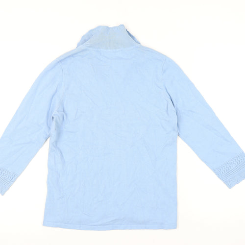 Isle Essentials Women's Blue Collared Jumper Size S