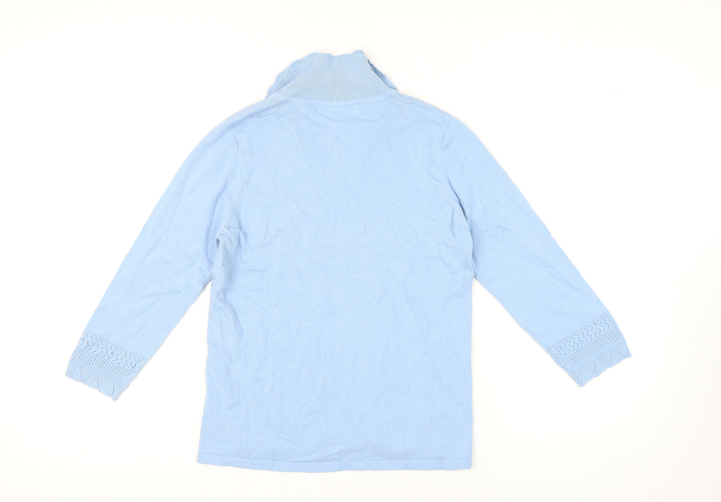 Isle Essentials Women's Blue Collared Jumper Size S