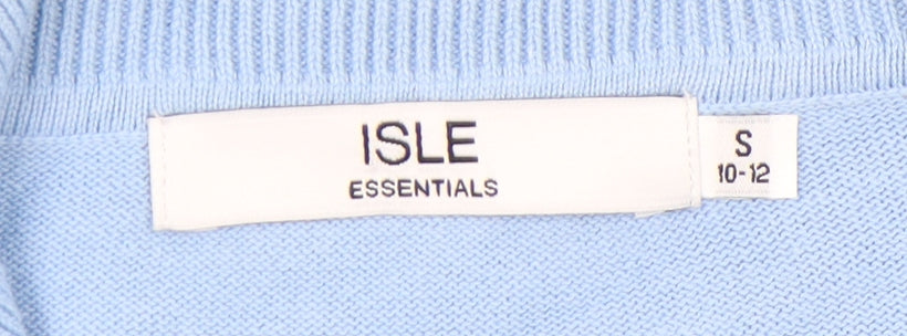 Isle Essentials Women's Blue Collared Jumper Size S