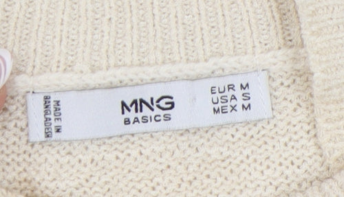 MNG Basics Women's Beige Sleeveless Mock Neck Tank