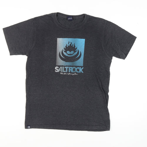 Saltrock Men's Black Graphic Print T-Shirt, Size S