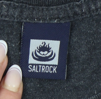 Saltrock Men's Black Graphic Print T-Shirt, Size S