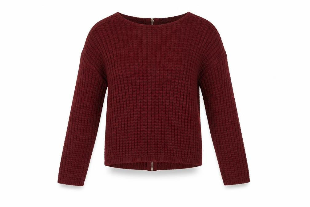 Front view of New Look Women Red Waffle-Knit Jumper, size 12