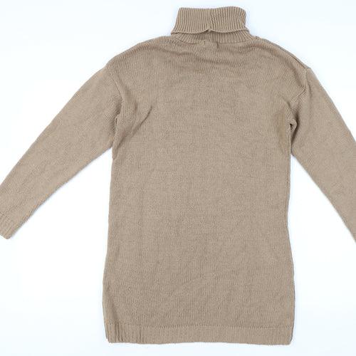 Pretty Little Thing Beige Roll Neck Pullover M