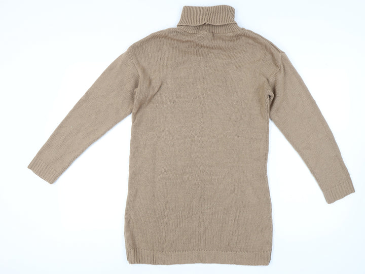 Pretty Little Thing Beige Roll Neck Pullover M