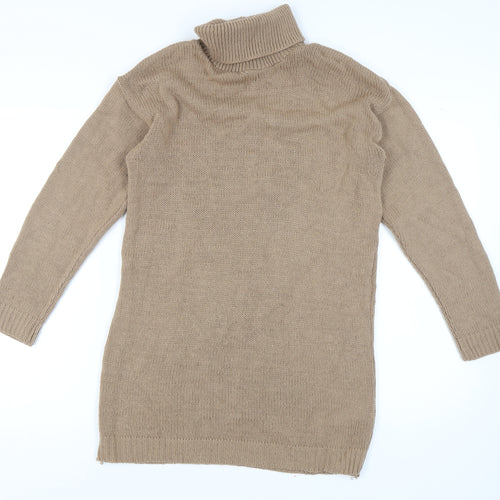 Pretty Little Thing Beige Roll Neck Pullover M