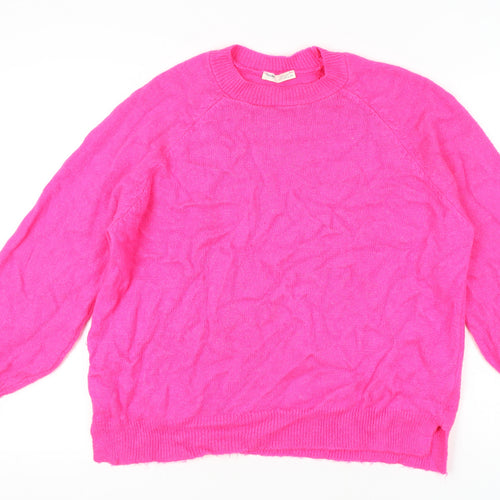Pull & Bear Women's Pink Pullover Jumper, Size 12