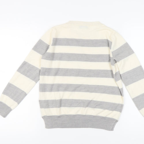 Marks and Spencer Women's Ivory Striped Pullover Jumper Size 12