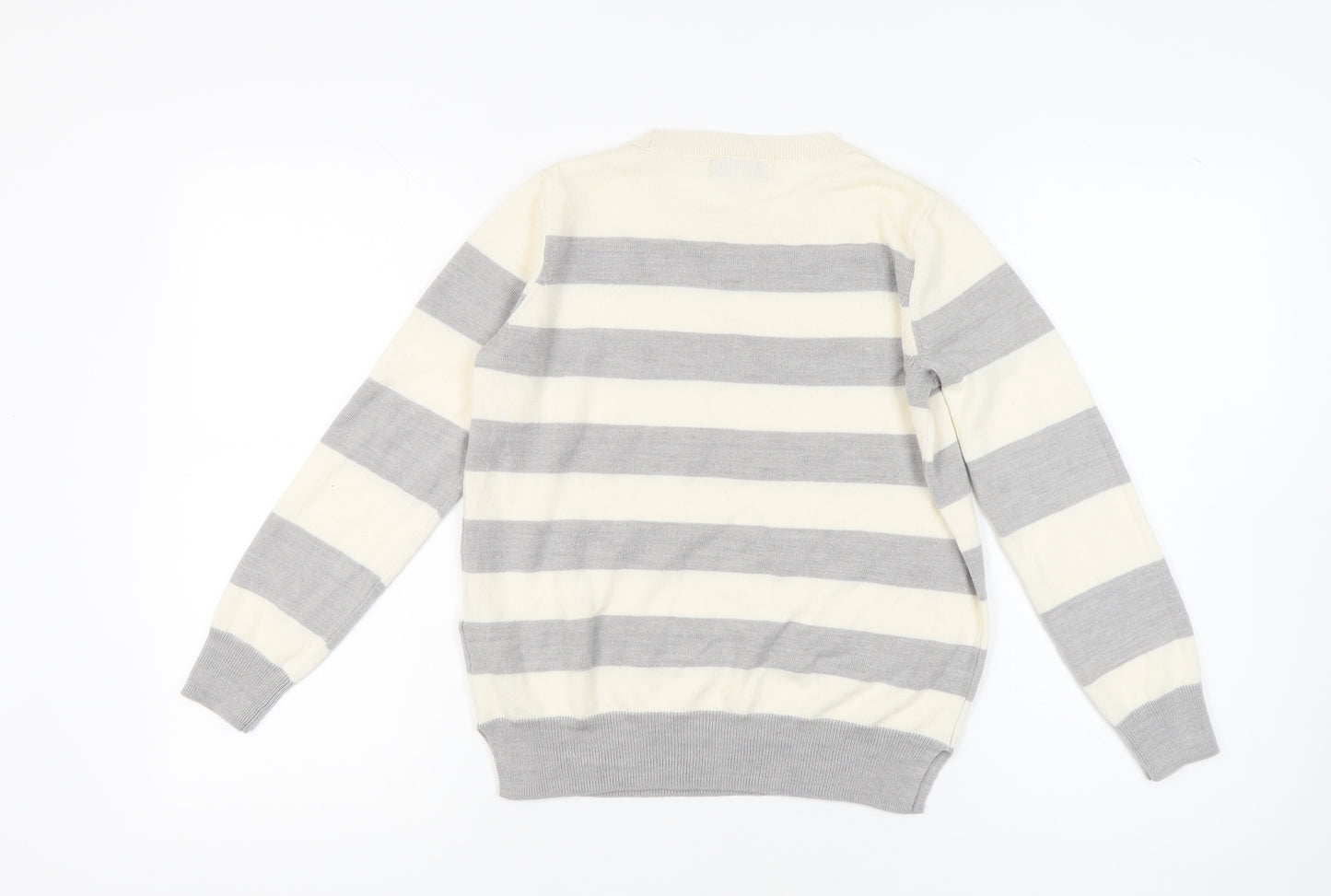 Marks and Spencer Women's Ivory Striped Pullover Jumper Size 12