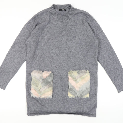 Quiz Women's Grey Pullover Jumper, Size S