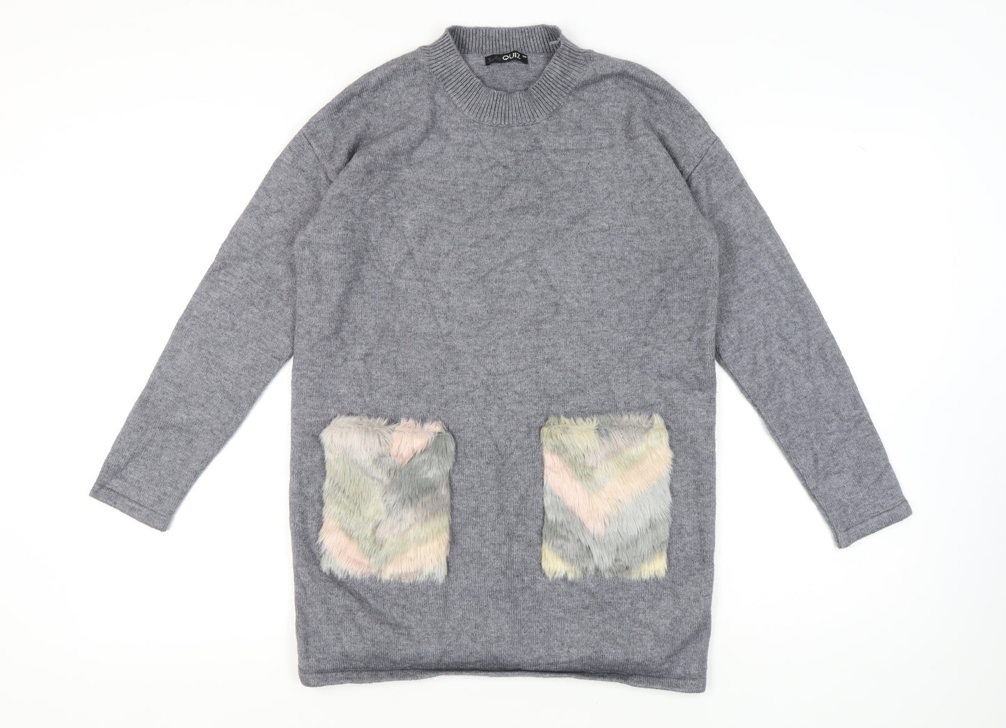 Quiz Women's Grey Pullover Jumper, Size S