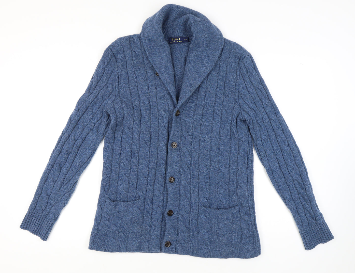 Polo Ralph Lauren Men's Blue Cardigan Large Wool
