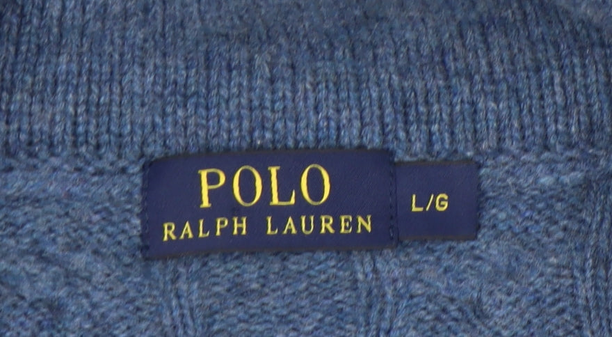 Polo Ralph Lauren Men's Blue Cardigan Large Wool