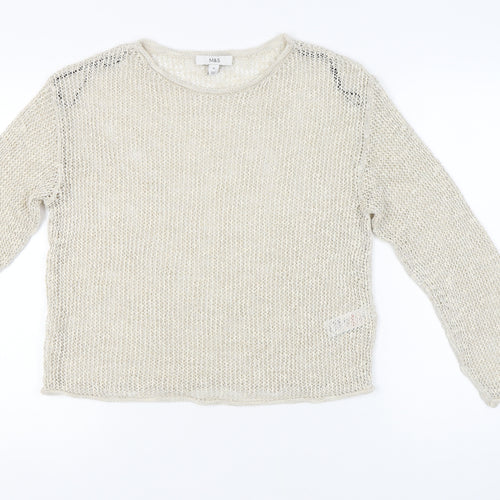 Marks and Spencer Women's Ivory Knit Pullover Jumper M
