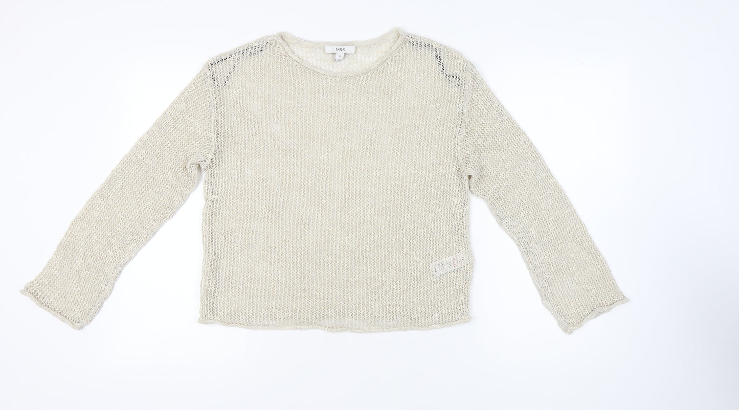 Marks and Spencer Women's Ivory Knit Pullover Jumper M