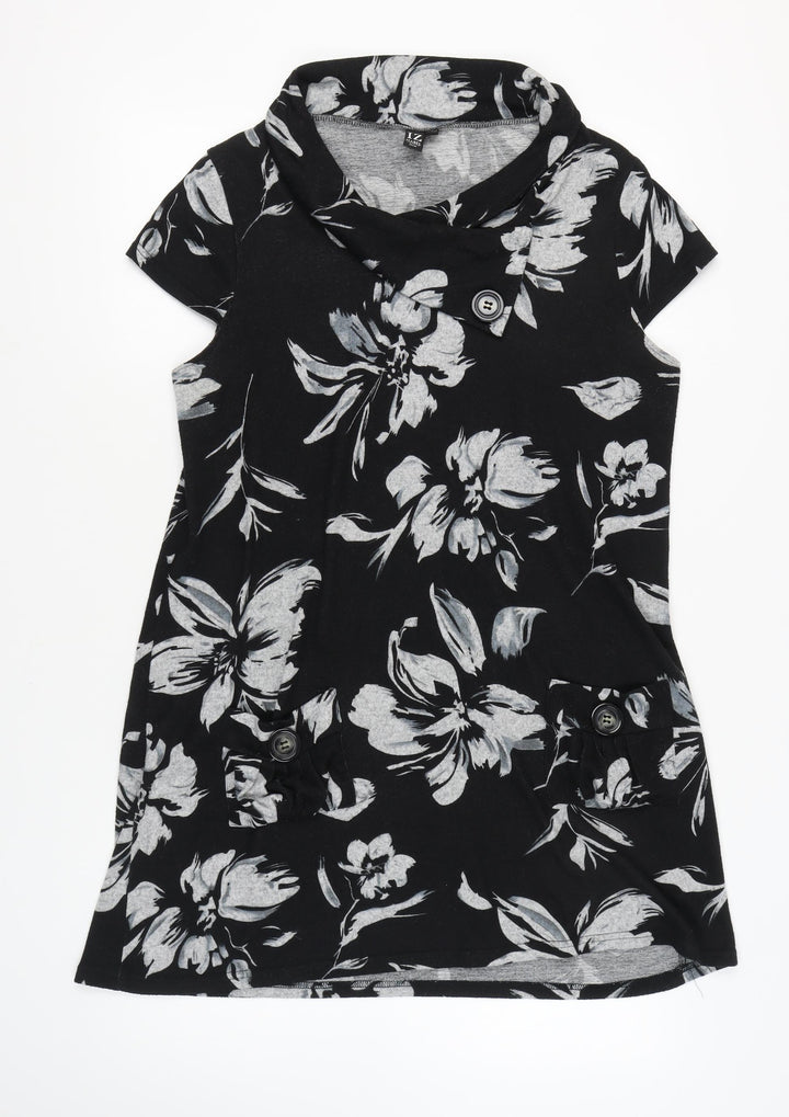 Izabel London Women Black Floral Plus Size Dress