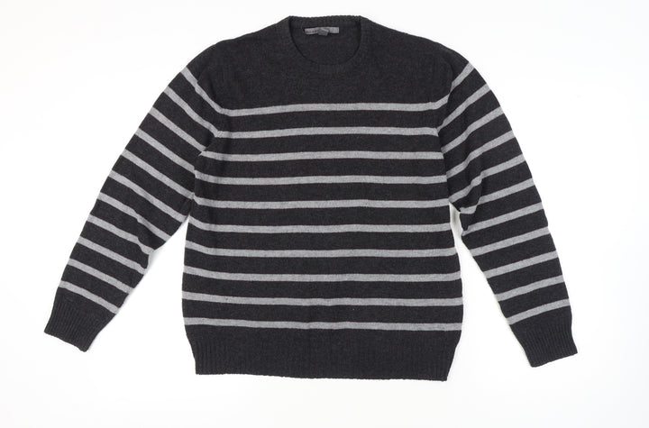 Old Navy Men's Black Striped Pullover Jumper L