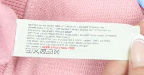 FatFace Pink Girls Candy Graphic Hoodie 8-9 Years