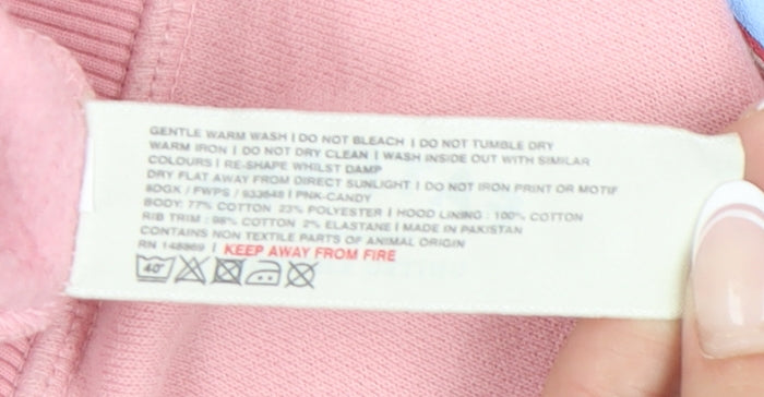 FatFace Pink Girls Candy Graphic Hoodie 8-9 Years