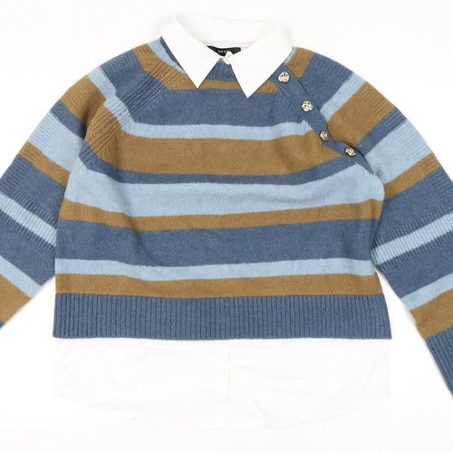 Next Women's Blue Striped Pullover Jumper Size 12