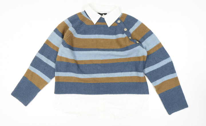 Next Women's Blue Striped Pullover Jumper Size 12