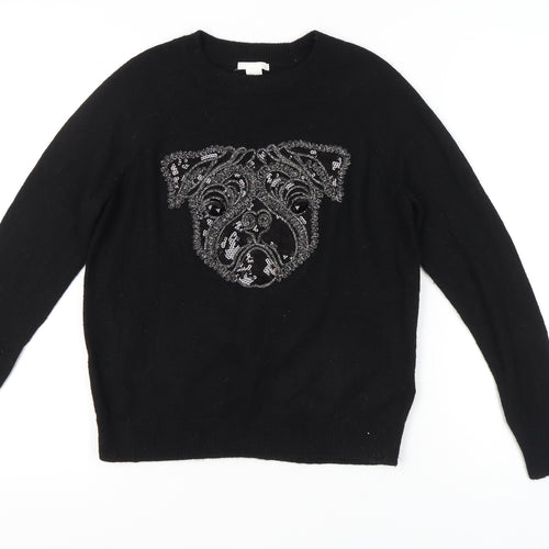H&M Women's Black Pullover Jumper, Size S