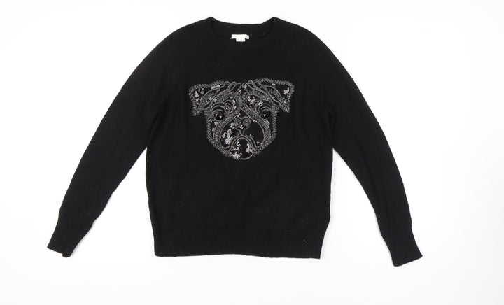 H&M Women's Black Pullover Jumper, Size S