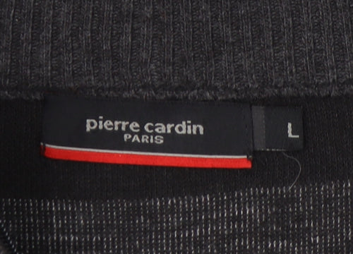 Pierre Cardin Men's Grey Striped Pullover Jumper, Size L