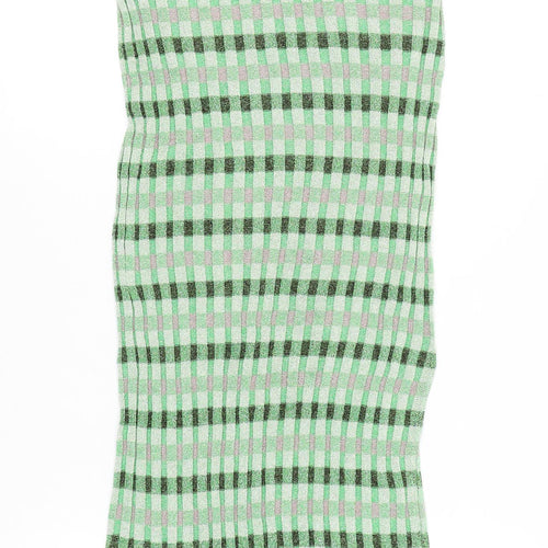 MNG Women's Green Check Skirt, Size M