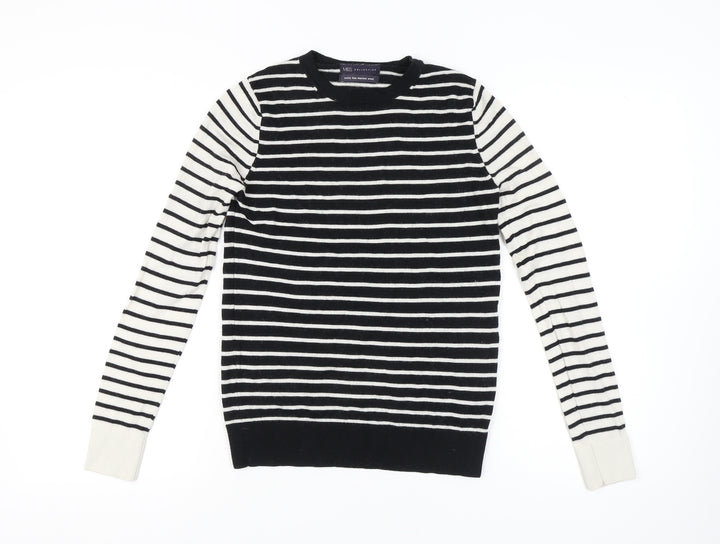 Marks and Spencer Women's Black Striped Pullover Jumper
