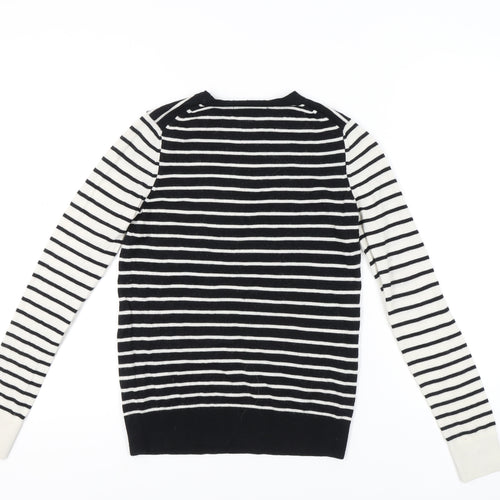 Marks and Spencer Women's Black Striped Pullover Jumper