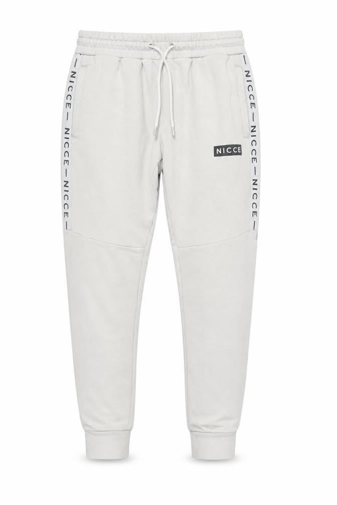 Front view of NICCE Men Ivory Jogger Trousers M with Logo