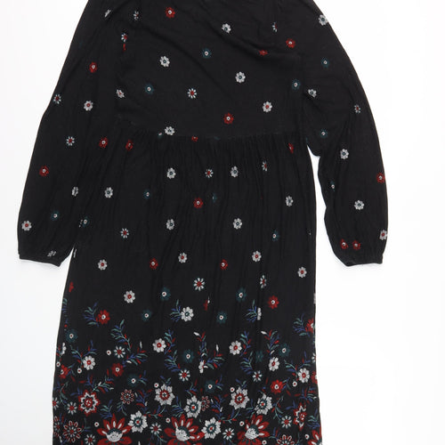 Katrina Kaneva Black Floral Fit & Flare Dress Size 10